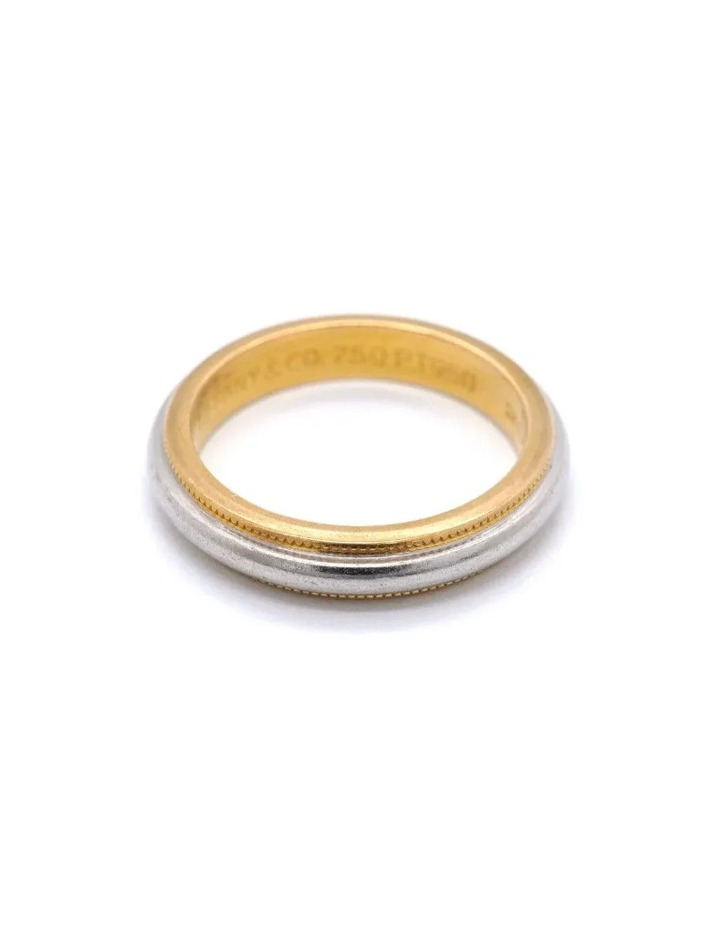 Tiffany & Co Ring Mill Gray 18k Yellow Gold Platinum